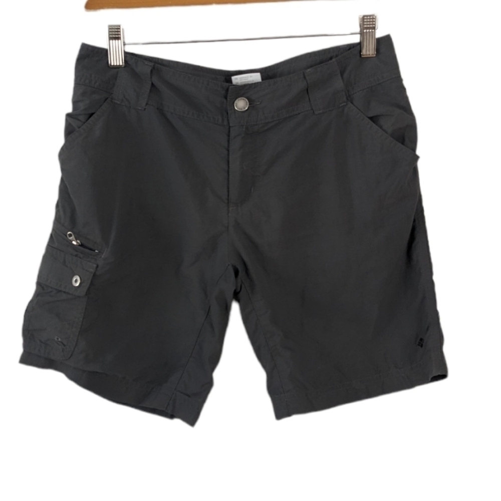 Columbia hiking shorts pockets dark grey black size 4 8L